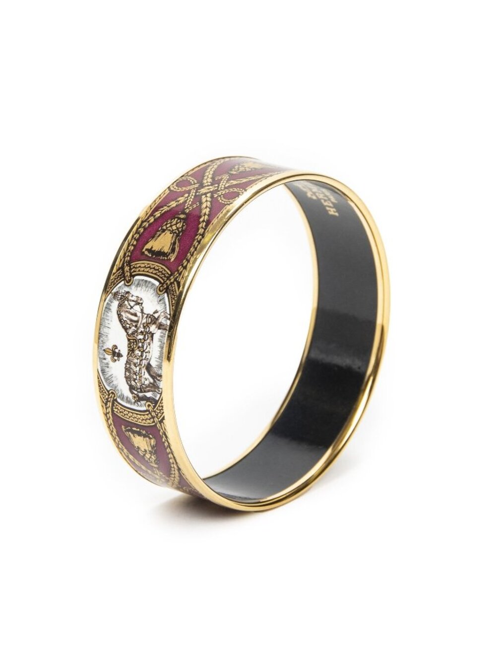 Hermes Enamel Bangle Gandhi Plating Bracelet